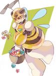  basket bee bug flower honey_woman insect insect_wings robot rockman rockman_(classic) smile solo wings 