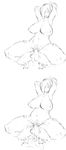  1girl breasts covered_nipples cum cum_in_pussy curvy customthief dungeon_and_fighter erect_nipples female goblin hetero highres huge_breasts inflation large_breasts metal_owl_(aden12) monochrome monster owl_(artist) seria_kirmin sex sketch stomach_bulge uncensored vaginal 