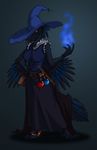 avian bird book crow feathers female hyhlion magic_user potion solo unknown_artist witch 