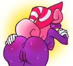  anus bent_over big big_butt blush breasts butt female gloves hair hand_on_butt hat headgear ktullanyx long_hair mario_bros nintendo nipples nyxon open_mouth paper_mario pink_hair plain_background presenting presenting_hindquarters presenting_pussy purple_skin pussy raised_arm side_boob spreading standing sweat transparent_background video_games vivian yellow_background yellow_skin 