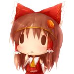  :&lt; amanojaku ascot bad_id bad_pixiv_id black_eyes bow brown_hair cookie_(touhou) detached_sleeves hair_bow hair_ornament hair_tubes hakurei_reimu highres short_hair solo touhou transparent_background 