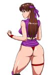  1girl aska aska_(tmnt) aska_tmnt ass back breasts brown_hair female konami leotard looking_at_viewer mitsu_aska ml ninja purple_eyes sideboob solo super_nintendo teenage_mutant_ninja_turtles teenage_mutant_ninja_turtles_mutant_warriors teenage_mutant_ninja_turtles_tournament_fighters thong thong_leotard tmnt:_tournament_fighters 