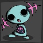  bone hollow_eyes looking_at_viewer nightmare_fuel nintendo open_mouth plain_background pok&#233;mon pok&eacute;mon ribs solo video_games wooper 
