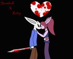  female kissing lagomorph love male mammal rabbit ruby ruby_(character) snowball snowball_(character) 