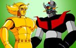  70s alien antennae armor canopy cockpit friends giant gold magma_taishi magma_taishi_(character) mazinger_z mazinger_z_(mecha) mecha no_humans oldschool pilder robot science_fiction 