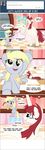  badge blonde_hair blue_eyes comic derpy_hooves_(mlp) dialog duo english_text equine eyes eyes_closed female feral friendship_is_magic fur grey_fur hair horn horse inside kitchen lauren_faust lauren_faust_(character) lying mammal my_little_pony pegasus pony red_hair sketchyjackie smile standing text toy white_fur winged_unicorn wings yellow_eyes 