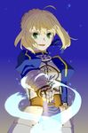  ahoge armor armored_dress artoria_pendragon_(all) blonde_hair dress fate/stay_night fate_(series) green_eyes rit-rit saber solo 