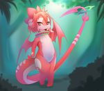  ambiguous_gender collar cute dragon forest horn nude outside ru_(rudragon) rudragon scalie tree wings wood 