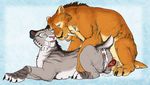  anatomically_correct anus balls cum diego_(ice_age) ear_piercing erection feline female feral feral_on_feral green_eyes ice_age male marjani outside penis piercing pussy sabertooth sheath shira_(ice_age) smilodon straight wet 