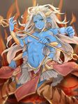  bad_id bad_pixiv_id blue_skin genderswap genderswap_(mtf) green_eyes hinase_kanoto multiple_arms pointy_ears puzzle_&amp;_dragons shiva_(p&amp;d) solo white_hair 