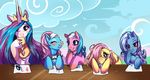  cutie_mark equine female feral fluttershy_(mlp) friendship_is_magic hair horn horse long_hair looking_at_viewer lotus_(mlp) mammal my_little_pony pegasus pony princess_celestia_(mlp) tartii trixie_(mlp) unicorn wings 