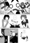  2girls bad_id bad_pixiv_id blood comic corpse gogiga_gagagigo greyscale monochrome multiple_boys multiple_girls murder no_eyes original translated 