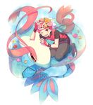  bandana flower gen_3_pokemon gloves happy_birthday hat head_wreath milotic niimura_(csnel) pokemon pokemon_(creature) ruby_(pokemon) smile white_hair 