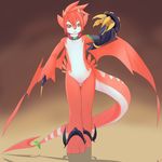  absurd_res ambiguous_gender anthro dragon gauntlet hi_res horn necklace ru_(rudragon) rudragon scalie solo wings 