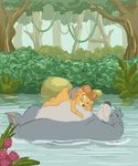  bear cuddling cute disney e_122_psi female float male mammal nude overweight rebecca_cunningham river skinny_dipping straight talespin water 