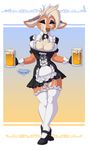  beer beverage big_breasts blue_eyes breast_squish breasts cervine ear_piercing facial_piercing female high_heels lip_piercing looking_at_viewer mammal notorious84 piercing seductive solo standing 