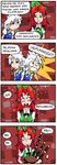  2girls 4koma bagpipes blue_eyes brick_wall comic commentary double_take finnish green_eyes hong_meiling instrument izayoi_sakuya multiple_girls red_hair scotland setz silver_hair touhou translated 