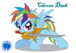  blue_body blue_feathers chrono_trigger equine female feral friendship_is_magic hair headband horse inkwell_pony mammal mouth_hold multi-colored_hair my_little_pony pegasus plain_background pony purple_eyes rainbow_dash_(mlp) rainbow_hair scarf solo sword transparent_background weapon wings 
