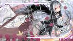  cage flowers goth-loli gray_hair lolita_fashion rose rozen_maiden saraki suigintou wings 
