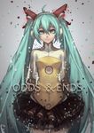  2013 ahoge aqua_eyes aqua_hair artist_name copyright_name dated hatsune_miku headphones highres kimkyeng long_hair odds_&amp;_ends_(vocaloid) project_diva_(series) project_diva_f skirt solo twintails very_long_hair vocaloid 