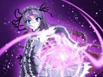  blue_eyes frills frilly hair_ribbon lace long_hair lowres purple_hair ribbon spells 