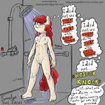 anthrofied cold_shower cub dialog english_text female friendship_is_magic inside my_little_pony navel nipples pussy shower smudge_proof solo text twist_(mlp) water wet young 