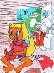  brandy_and_mr._whiskers brandy_harrington canine colored_pencil_(art) conejoblanco cub diaper duo female infantilism lagomorph male mammal marker_(art) mixed_media mr._whiskers pacifier rabbit traditional_media young 