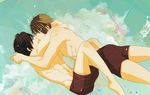  2boys between_legs free! kiss multiple_boys nanase_haruka_(free!) tachibana_makoto topless yaoi 
