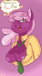  anthro anthrofied arnachy bow_tie breasts bust cheerilee_(mlp) clothed clothing dialog english_text equine female friendship_is_magic fur green_eyes hair horse looking_at_viewer mammal my_little_pony nipples open_mouth pink_hair pony portrait purple_fur skimpy solo text two_tone_hair 