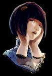  androgynous bruno_buccellati hair_ornament jojo_no_kimyou_na_bouken male_focus muchooooo otoko_no_ko purple_hair severed_hand severed_limb solo zipper 