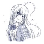  blue haiyore!_nyaruko-san kouji_(campus_life) long_hair lowres monochrome nyarlathotep_(nyaruko-san) solo 