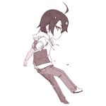  araragi_koyomi chibi kouji_(campus_life) lowres male_focus monochrome monogatari_(series) solo 