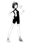  araragi_karen greyscale kouji_(campus_life) monochrome monogatari_(series) short_hair solo 