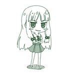  blush_stickers chibi crossed_arms green kiriha_(tsugumomo) kouji_(campus_life) long_hair lowres monochrome solo tsugumomo 