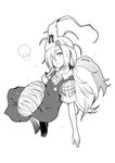  binbougami_ga! greyscale kouji_(campus_life) long_hair momiji_(binbougami_ga!) monochrome shoes single_shoe solo 