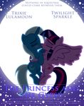  cutie_mark equine female feral flying friendship_is_magic hi_res horn horse kissing lesbian mammal movie my_little_pony navitaserussirus pony poster trixie_(mlp) twilight_sparkle_(mlp) unicorn winged_unicorn wings 