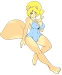  big_breasts blonde_hair breasts brown_eyes cleavage clothed clothing cream_(miu) female hair mammal plain_background rodent skidd skimpy squirrel transparent_background 