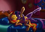  balls bed bedroom blush clitoris dickgirl donutwish duo equestria_girls equine eyes_closed female feral friendship_is_magic fur hair horn horse intersex kissing lying mammal my_little_pony night on_side penetration penis pillow pony pussy sex sunset_shimmer_(eg) sunset_shimmer_(mlp) twilight_sparkle_(mlp) two_tone_hair unicorn vaginal vaginal_penetration yellow_fur 