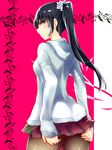  bad_id bad_pixiv_id black_hair long_hair naomi_(sekai_no_hate_no_kissaten) original pantyhose ponytail red_eyes solo 