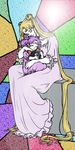  artist_request bishoujo_senshi_sailor_moon blonde_hair blush chibi_usa crescent double_bun dress hug light_rays long_hair luna-p mosaic_background mother_and_daughter motherly multiple_girls neo_queen_serenity pink_dress pink_hair puffy_short_sleeves puffy_sleeves short_sleeves sitting sleeping small_lady_serenity smile stained_glass sunlight tsukino_usagi twintails very_long_hair 