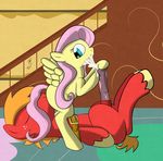  blonde_hair blue_eyes bound chaosdrop clutterdrop cum cum_on_face duo equine facesitting female feral fluttershy_(mlp) freckles friendship_is_magic fur hair horse inside lying male mammal my_little_pony on_back pegasus penis pink_hair pony red_fur wings yellow_fur 