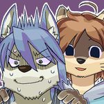  canine creepy dog duo hair husky kouya_aotsuki male mammal morenatsu shun sweat unknown_artist wolf 