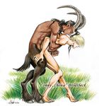  anal_penetration anthro connychiwa gay hooves hug human human_on_anthro interspecies licking male mammal penetration satyr sex standing tongue 