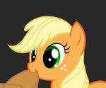  animated applejack_(mlp) blonde_hair chewing cowboy_hat cute eating equine female feral freckles friendship_is_magic green_eyes hair hat horse iks83 mammal mixermike622 my_little_pony nom pony silly solo 