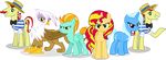  alpha_channel avian bow_tie clothing cutie_mark equestria_girls equine female feral flam_(mlp) flim_(mlp) friendship_is_magic fur gilda_(mlp) green_fur group gryphon hampshireukbrony hat hi_res horn horse lightning_dust_(mlp) male mammal my_little_pony pegasus plain_background pony sunset_shimmer_(eg) sunset_shimmer_(mlp) top-hat top_hat transparent_background trixie_(mlp) unicorn vector-brony wings yellow_fur 