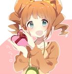  bad_id bad_pixiv_id brown_hair gift green_eyes idolmaster idolmaster_(classic) manio smile solo takatsuki_yayoi twintails 