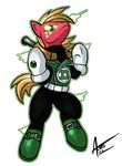  2012 alpha_channel big_macintosh_(mlp) blonde_hair boots clothing crossover freckles friendship_is_magic frown gloves green_eyes green_lantern hair my_little_pony pants plain_background red_fur ring solo suit transparent_background yoke 