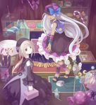  bat_(coumori) candy candy_cane candy_store food hat long_hair millci multiple_girls pixiv_fantasia pixiv_fantasia_sword_regalia red_eyes ribbon shop tan very_long_hair white_hair 