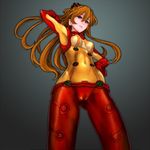  bad_id bad_pixiv_id bodysuit breasts brown_hair cameltoe covered_nipples evangelion:_2.0_you_can_(not)_advance lips long_hair medium_breasts multicolored multicolored_bodysuit multicolored_clothes navel neon_genesis_evangelion ntw-20_(artist) orange_bodysuit plugsuit rebuild_of_evangelion red_bodysuit shikinami_asuka_langley skin_tight solo souryuu_asuka_langley test_plugsuit 