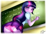  artist_name ass blush cameltoe chalk chalkboard classroom english ep-777 fingers frame holding long_hair multicolored_hair my_little_pony my_little_pony_equestria_girls my_little_pony_friendship_is_magic panties personification purple_eyes school skirt solo text_focus tumblr twilight_sparkle underwear 